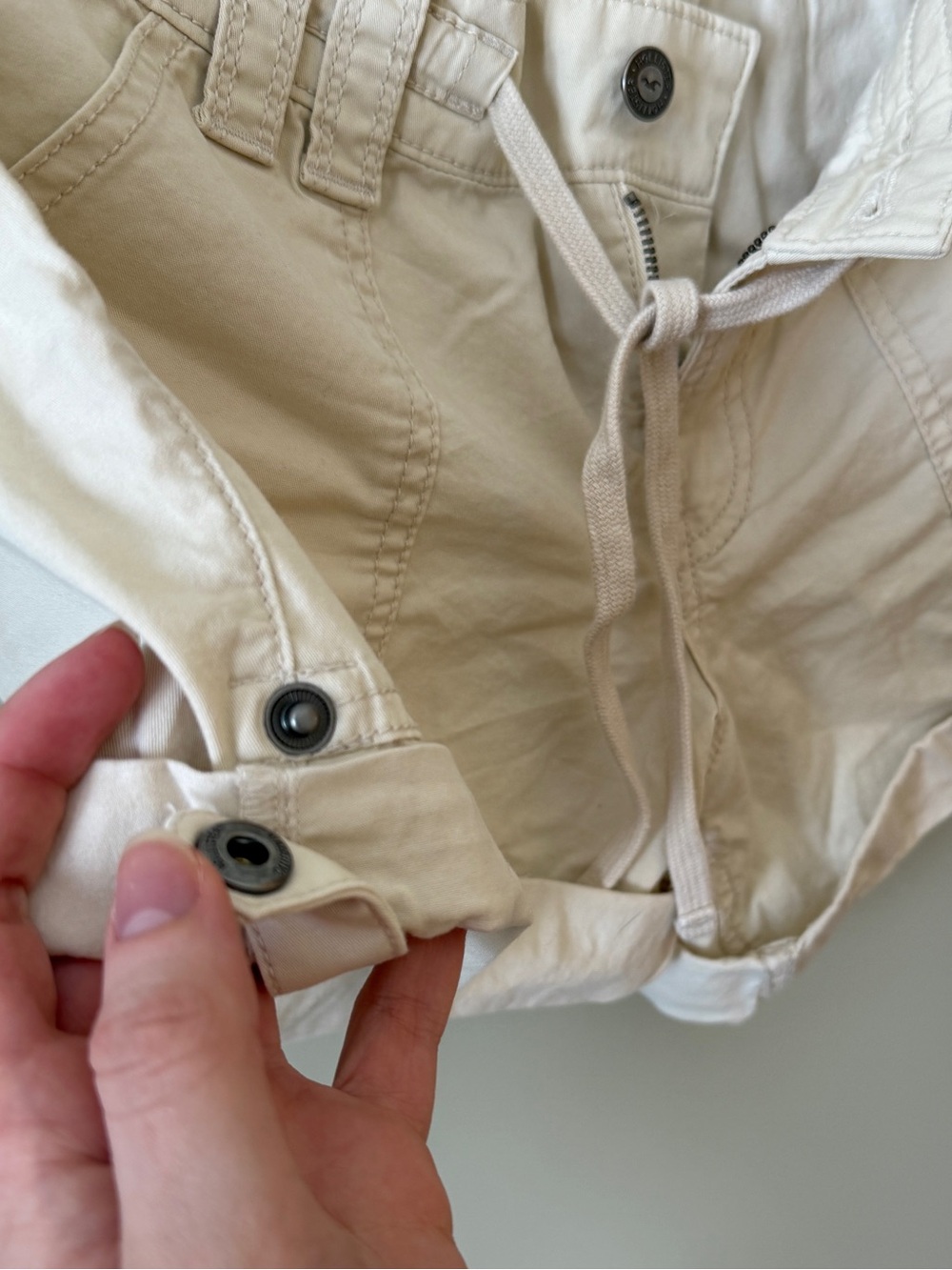 Cotton Low Rise Drawstring Cargo Utility Shorts - Picture 5 of 6